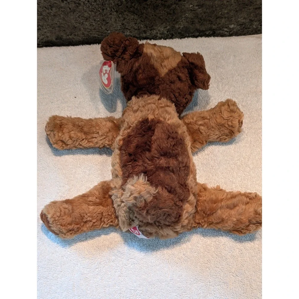 Vintage TY Classic CHIPS Brown Tan Curly Floppy Puppy Dog Plush With Tag  10